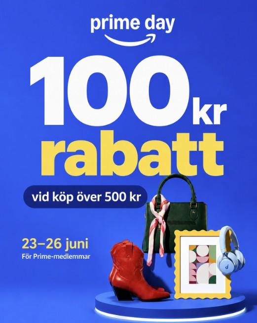 100 kr rabatt hos Amazon för Prime-kunder